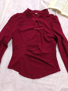 Burgundy Long Sleeve Top❤️