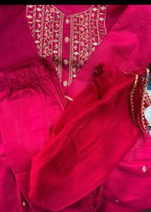 Orange Embroidered Kurta Set