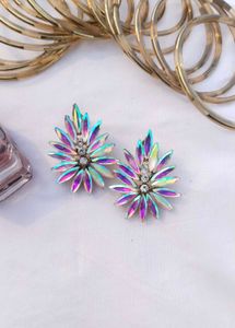 Iridescent Flower Earrings