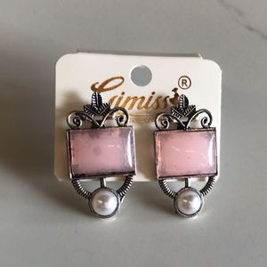 Pink Stone Earrings