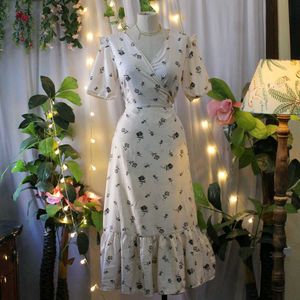 Floral Wrap Midi Dress