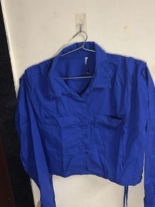 Blue Crop Top Shirt