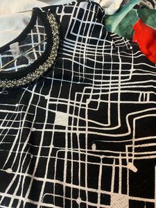 Black &amp; White Patterned Dress