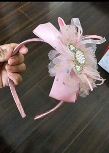 Pink Polka Dot Tulle Party Dress with harband