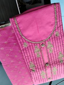 Unstitched 3pcs Partywear Suit