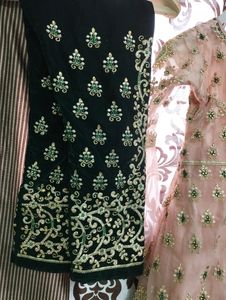 Bridal Designer Heavy Work Tail Cut Frock With Vel