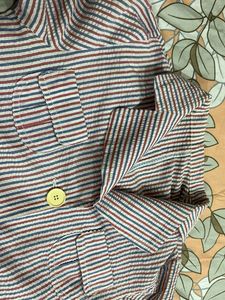 Striped Short Sleeve Blazer