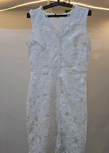 White Lace Midi Dress