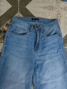 Blue Washed Flared Jeans