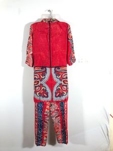Clearance Sale ! Red Paisley Print Co -ord Set
