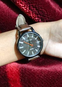 Brown Leather Strap Watch