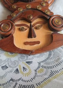 Wooden N Brass Wall Hanging