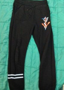 Black Graphic Print Sweatpants