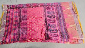 Stone Work Saree With Blouse For Women