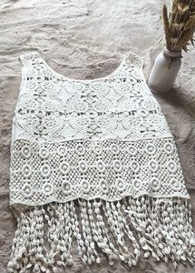 Boho Crochet Overlay Top