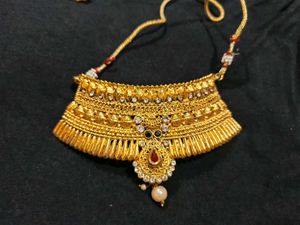 Gold Plated Indian Choker Necklace