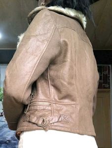 Suede Fur Biker Jacket