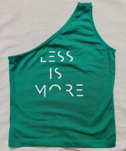 Green One-Shoulder Graphic Tank
