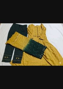 Yellow Green Kurta Set