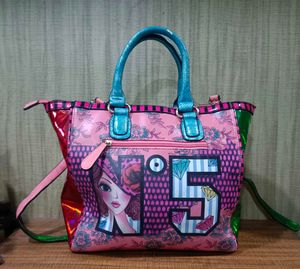Imported Novelty Print Satchel Handbag
