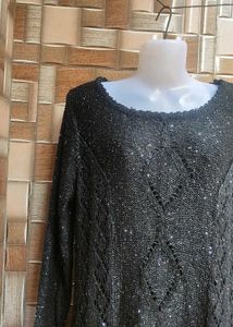 Sparkling Black Knit Sweater