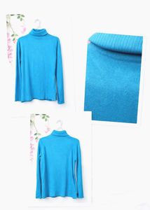 Blue Turtleneck Top