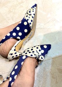 Polka Dot Slingback Heels
