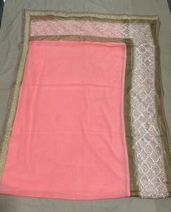 Elegant Pink Embroidered Saree