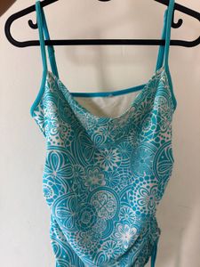 Ruched Blue Halter Top