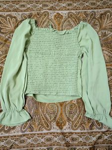 Mint Green Ruffle Top