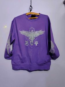 Purple Graphic Print Sweatshirt