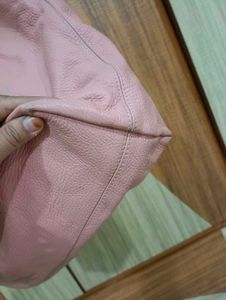 Imported Pink Leather Tote Bag