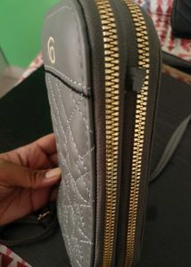 Geey Bag With Golden Chain