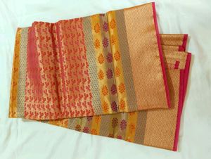 New Silk Saree With Stitched Blouse