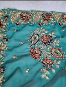 Embroidered Saree 🪷🌻🦋💚