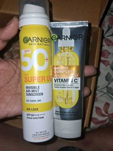 N4N Skincare Set and Garnier Sunscreen spray an