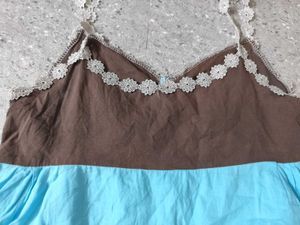 Brown And Blue Fairycore Top