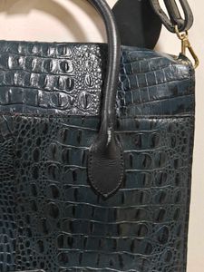Hidesign Croc Embossed Laptop Bag