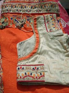 Orange 🍊 Colour Saree