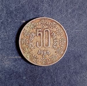 50 Paise Cu-Ni1989 Hyderabad Mint Extremely Rare Coin Fine Condition