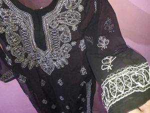 Black Chikankari Kurti