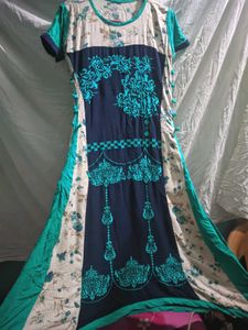 Blue Green Round Stylish Dress