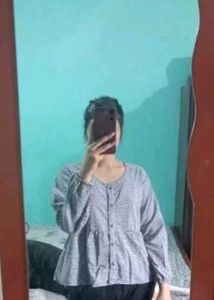 trendy gingham peplum hem women top