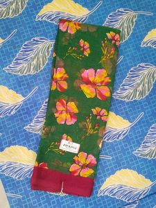 Floral Green Saree