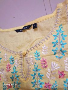 Embroidered Yellow Kurta