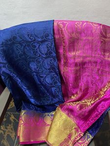 Elegant Blue &amp; Pink Saree