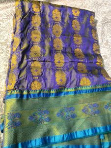 Elegant Purple & Gold Saree