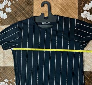 Locomotive Striped Black Tshirt For Men