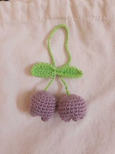 Cute Crochet tulip bag charm
