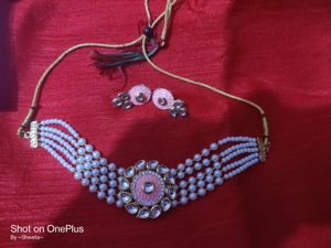 Beautiful Pearl Necklace With Earrings